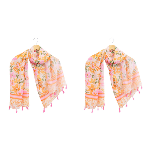 2x LVD Scarf/Sarong Women's Beach Cover Up 90x180cm Polyester Summer Sunshine