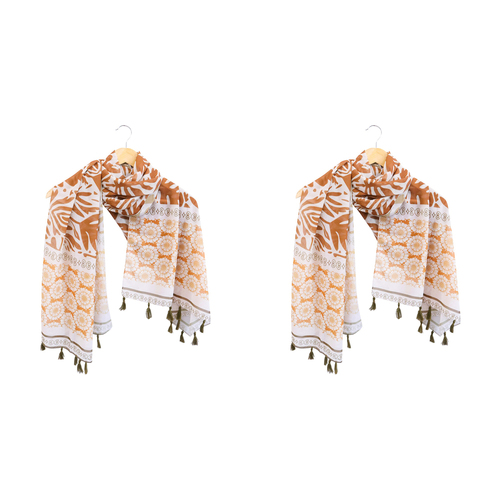 2x LVD Scarf/Sarong Women's Beach Shawl Cover Up 90x180cm Polyester Matisse