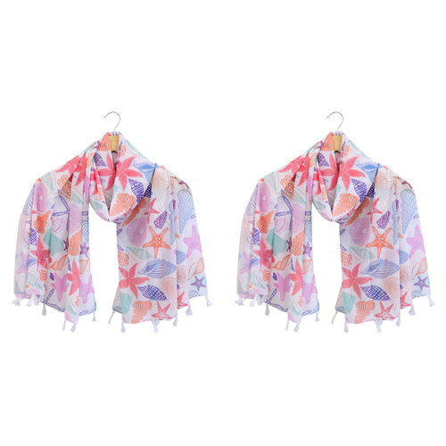 2x LVD Scarf/Sarong Women Beach Shawl Cover Up 90x180cm Polyester Ocean Colour