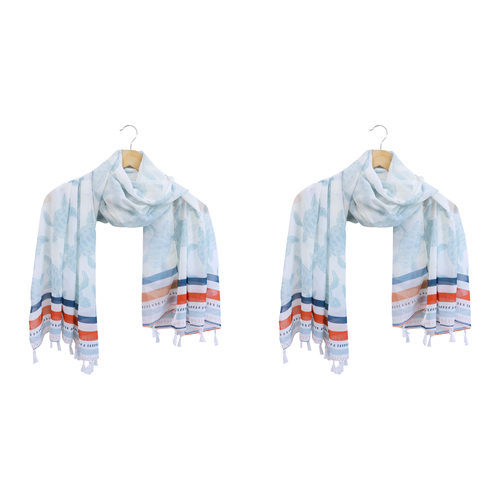 2x LVD Scarf/Sarong Women's Beach Shawl Cover Up 90x180cm Polyester Turtles