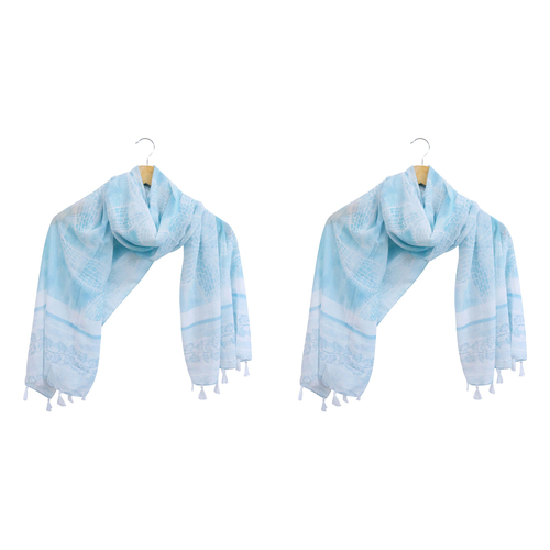 2x LVD Scarf/Sarong Women's Beach Shawl Cover Up 90x180cm Polyester Starfish