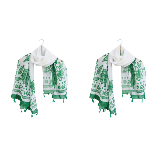 2x LVD Scarf/Sarong Women's Beach Shawl Cover Up 90x180cm Polyester Savannah