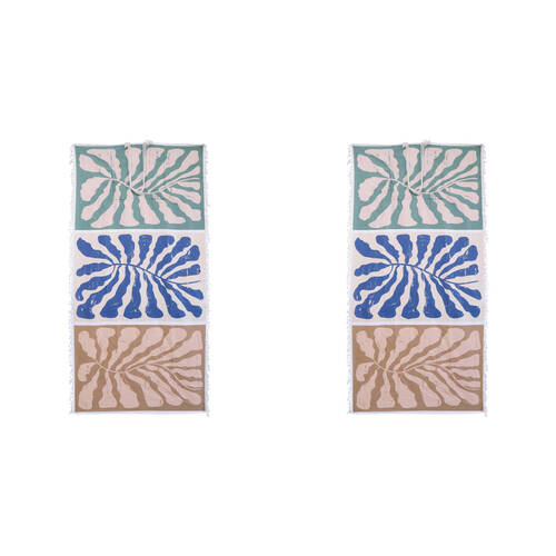 2PK LVD Microfibre Beach Absorbent Towel In Bag 90x180cm - Trio