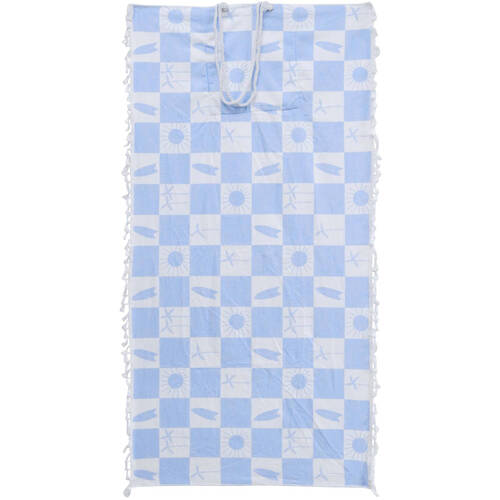LVD Kids Microfibre Beach Towel In Bag 70x140cm Checks