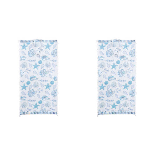 2PK LVD Kids Microfibre Beach Towel In Bag 70x140cm Ocean