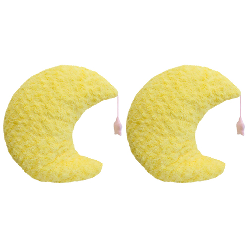 2x LVD Polyester Moon Baby/Infant Nursery Decor Snuggle Soft Cushion 45cm YLLW