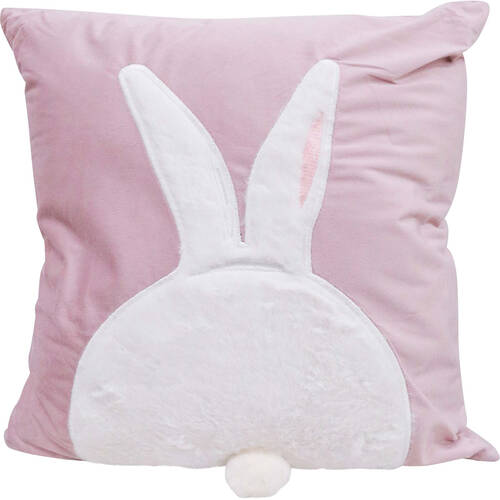 LVD Bunny Tail Decorative Home Cushion Pillow 44x44x10cm Pink/White
