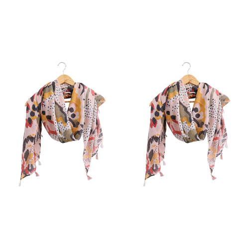 2PK LVD Scarf Sarong Bold Paisley Stylish Womens Fashion
