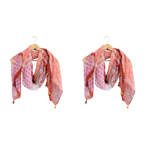 2PK LVD Scarf Sarong Layers Themed Stylish Womens Fashion
