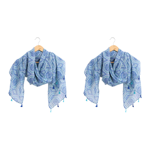 2PK LVD Scarf Sarong Grecian Themed Stylish Womens Fashion