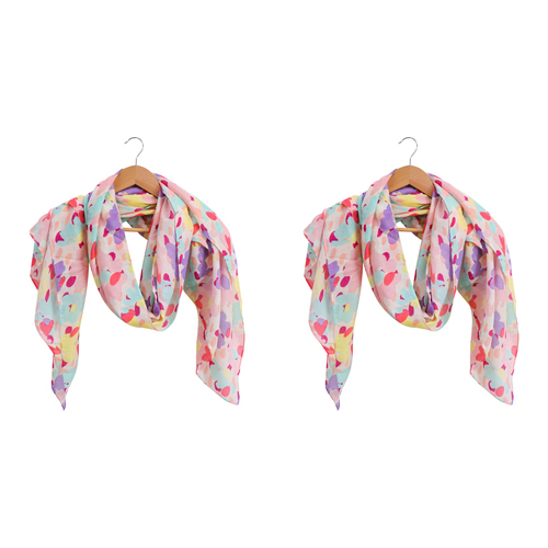 2PK LVD Scarf Sarong Soft Floral Themed Stylish Womens Fashion
