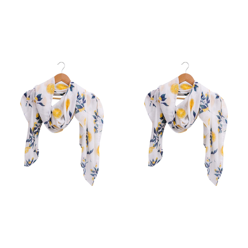 2PK LVD Scarf Sarong Lemons Themed Stylish Womens Fashion