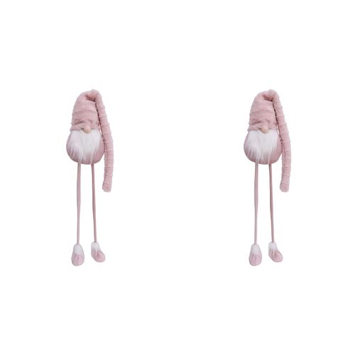 2PK LVD Gnome Large Santa Pink Decorative Sculpture Home/Lounge Decor