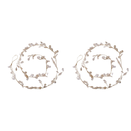 2PK LVD Acrylic/Metal Beaded Garland Teardrop Home Decor 120cm