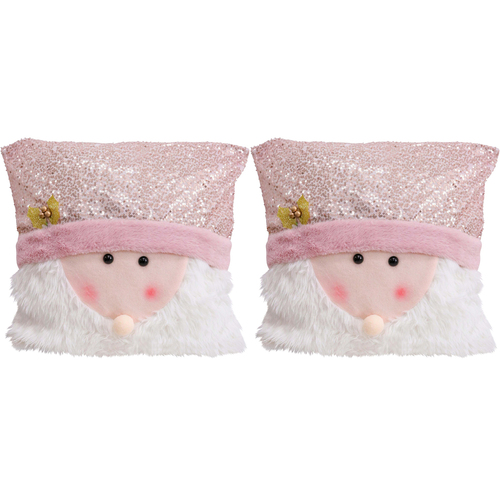 2PK LVD Cushion Santa Pink Decorative Pillow Home Lounge Decor