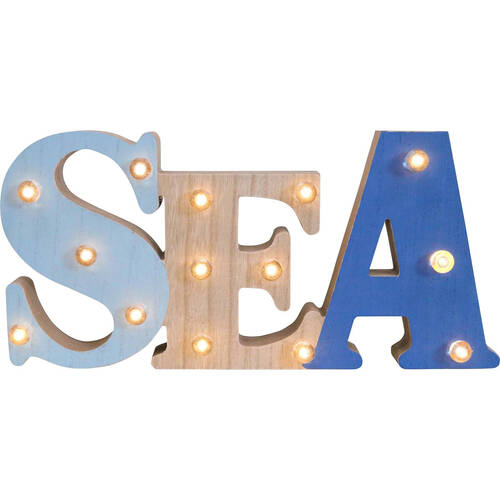 LVD MDF Led Sea Sign Home/Office Tabletop Decor 38x18.5cm