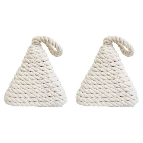 2PK LVD Cotton/Concrete Doorstop Rope Pyra Home Decor White