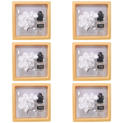 6PK LVD Ceramic/Plastic Scented Car Clip w/ Vanilla Oil Air Freshener