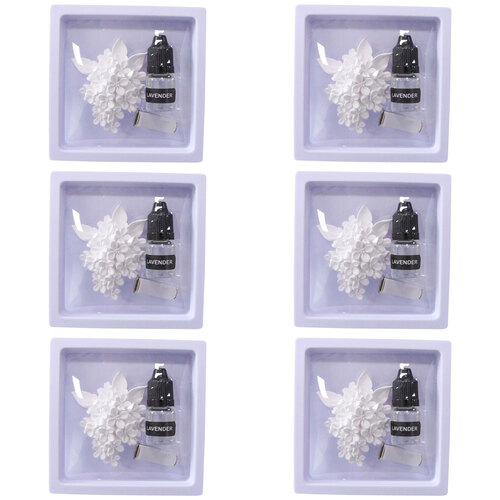 6PK LVD Ceramic/Plastic Scented Car Clip w/ Lavender Oil Air Freshener