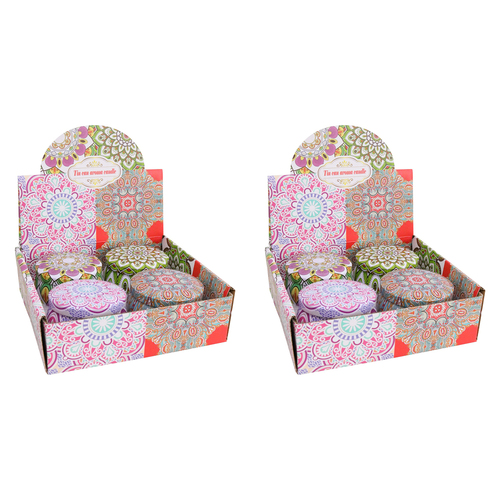 2x 4pc LVD Candle Tins Asstorted Decorative Ornament Home Lounge Decor