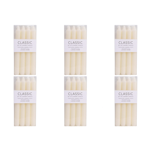 6x 4pc LVD Dinner Candles Classic Decorative Tableware/Serveware