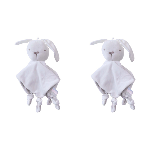 2PK LVD Comforter Blankierattle Bunny Home/Nursery Decor Children/Baby 0+ 23cm