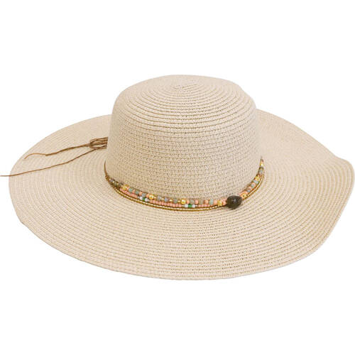 LVD Women's Woven-Paper Broad-Brimmed Summer Hat Roxette 42cm Natural