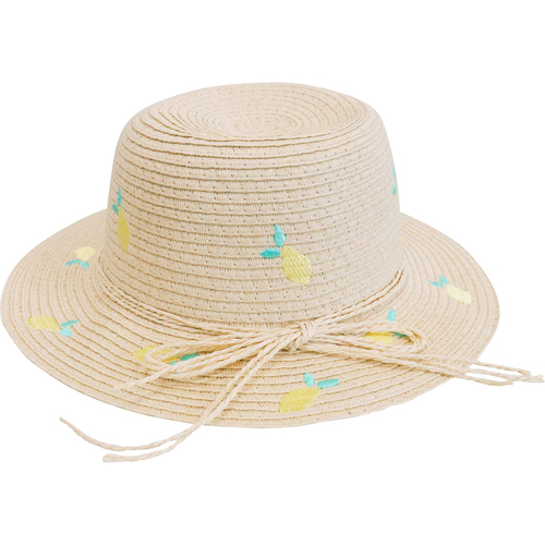 LVD Kids/Children Woven Sun Hat 30cm Brim Round - Lemoncello