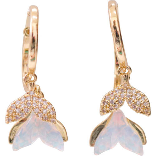 LVD Womens Beachside/Coastal Style Earrings - Pearl Whale Tails