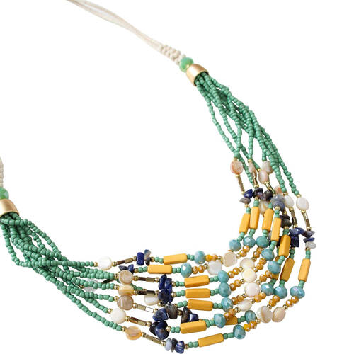 LVD Necklace w/ Stone Beads Home Jewellery Decor 80cm - Skye