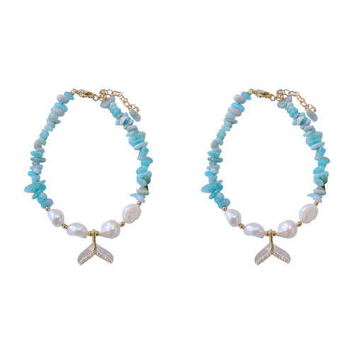 2PK LVD Bracelet Freshwater Pearl Marine Stylish Natural Jewelry