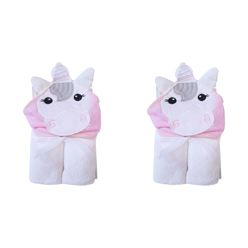 2PK LVD Kids Hooded Soft Towel Unicorn Home Decor/Bathroom 