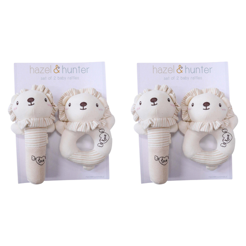 2x 2pc LVD Rattles Lion Infant/Baby Interactive Play Toy 0+