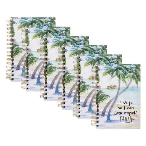 6PK LVD Coastal 2 A5 Notebook Spiral-Bound School Paper Stationery