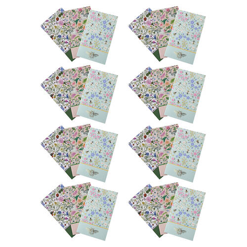 8x 3pc LVD Botany Notebooks Writing Stationery 10.5x18cm