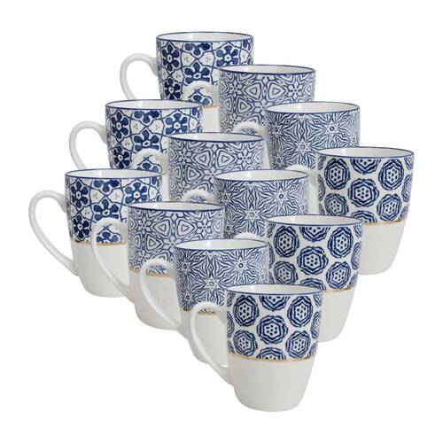 12PK Lavida Ceramic Mugs Tucson 10.5x8.5cm - Assorted