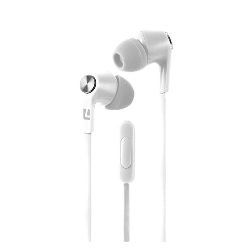 Liquid Ears In-Ear Earphones for Music & Calls w/Music Control - White