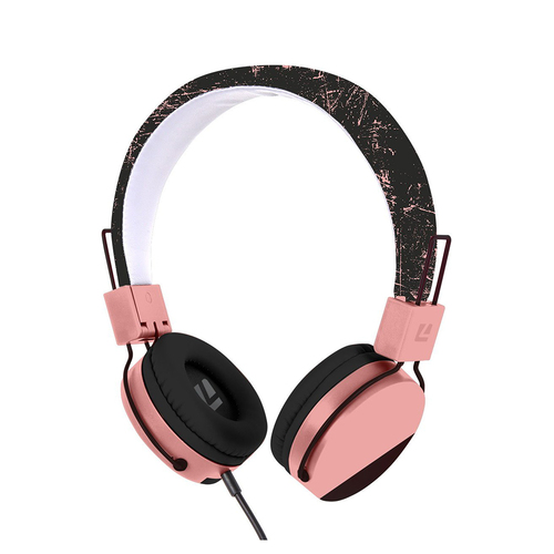 Liquid Ears Kids Volume Limited Headphones w/Inline Mic - Pink/Teal