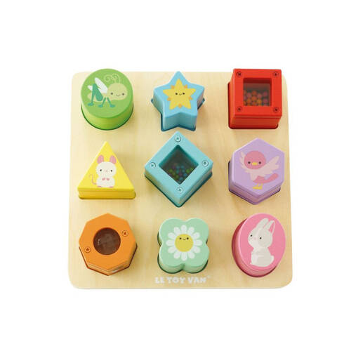 10pc Le Toy Van Wooden Rainbow Sensory Shape Sorter Toy 12m+