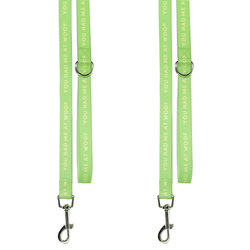 2x Gummi Slick Dog 140cm Lead Strap Pet Collar Leash Small - Green