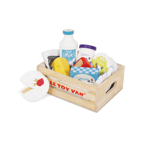 Le Toy Van Honeybake Cheese & Dairy Crate Wooden Toy 2y+