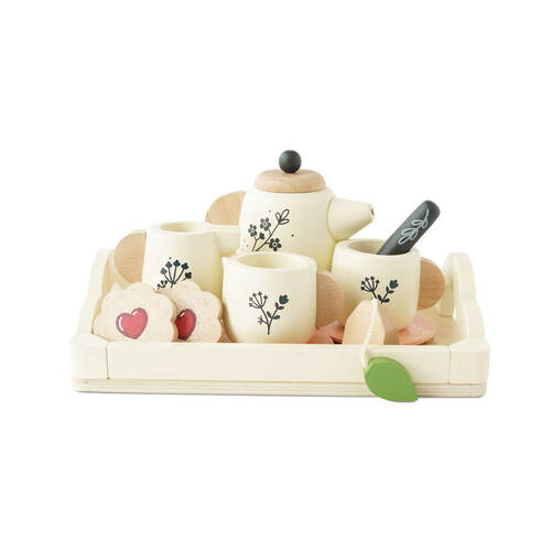 12pc Le Toy Van Wooden Tea Set & Tray Pretend Play Kids/Children 3y+