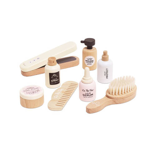 Le Toy Van Kids Pretend Play Hair Care Set w/Straightener/Comb/Brush/Mousse