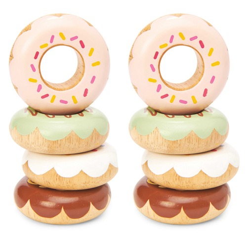 2x 4pc Le Toy Van Honeybake Doughnut Set 5x5cm Wooden Toy 2y+
