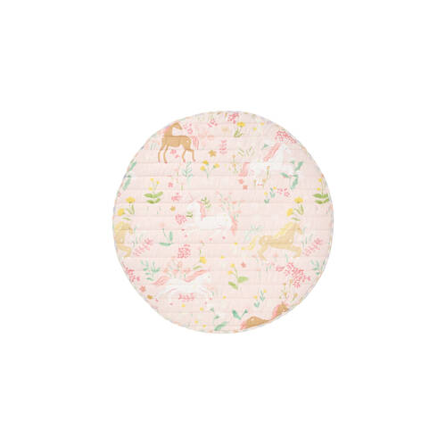 Linen House Kids Unicorn Fields Playmat Round120cm - Pink