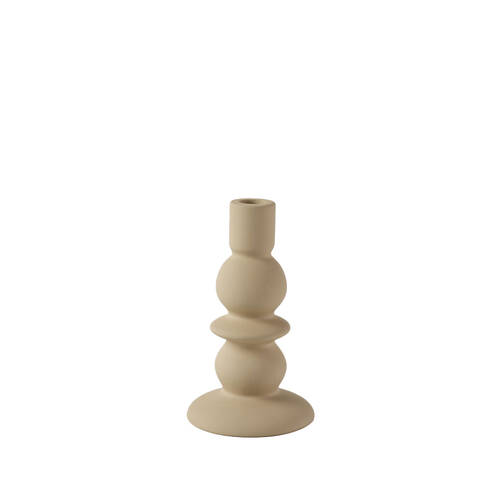 Linen House Spiral Stoneware Candle Holder Medium 18cm - Natural 