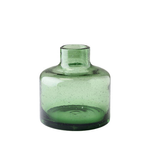 Linen House Bella Forest Glass Vase 18cm Home Decor - Green