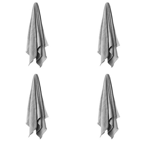 4PK Linen House Aria Silver Cotton/Bamboo Face Washer 33x33cm - Grey