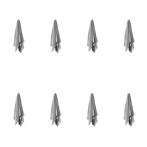 8PK Linen House Aria Silver Cotton/Bamboo Face Washer 33x33cm - Grey