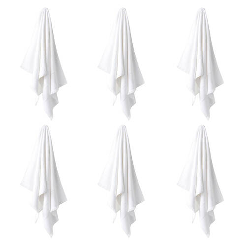 6PK Linen House Aria Cotton/Bamboo Hand Towel 40x71cm - White